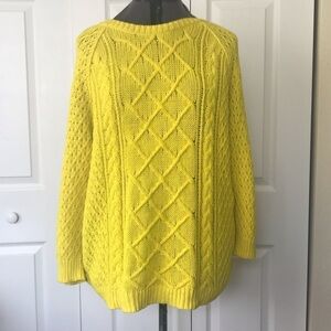 Loft Yellow Cable Knit Sweater, Size XL 🔴CLEARANCE🔴